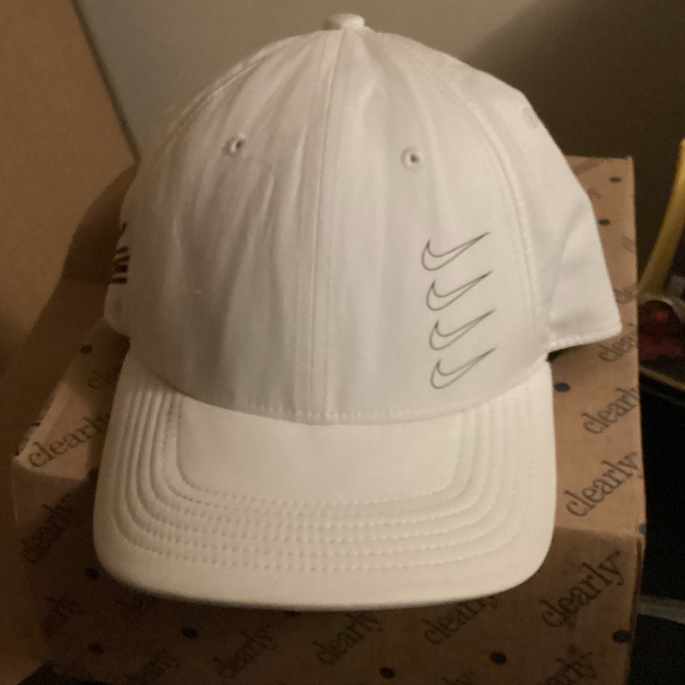 Nike White Cap with Swoosh Accents